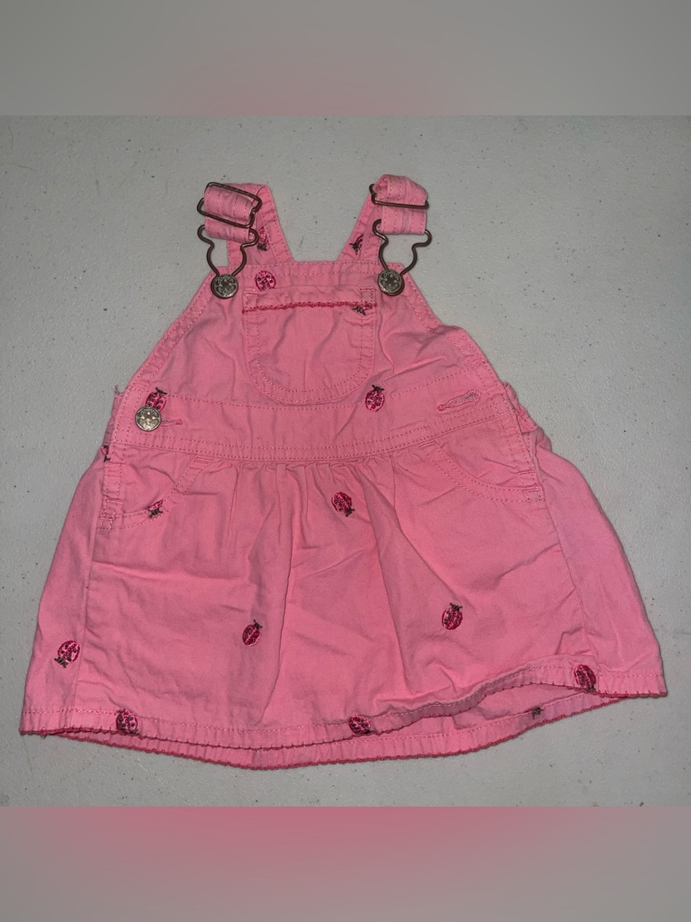 VTG 90s lady bug Osh Kosh Baby Overall Dress 6 months
